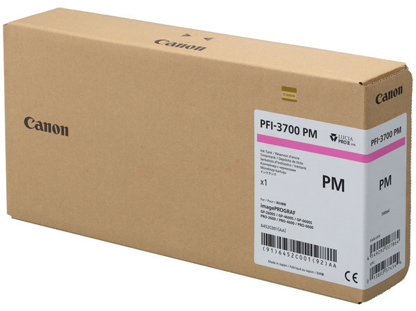 Original Canon PFI3700 PM | 6452C001 Tintenpatrone Foto Magenta XXL