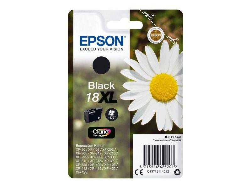 Original Epson 18XL | C13T18114012 | C13T18114022 Tinte Schwarz XL