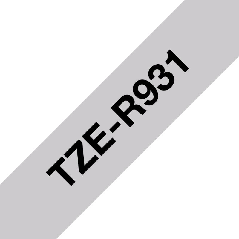 Brother Schriftband TZe-R931 | 12 mm | Schwarz auf Silber | 4 m