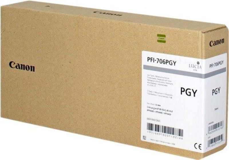 Original Canon PFI706PGY | 6691B001 Tinte Foto Grau ( 06.2026 )