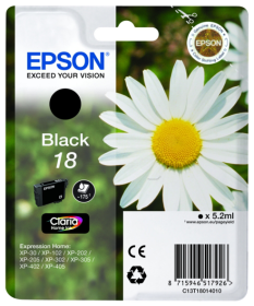 Original Epson 18 | C13T18014012 Tinte Schwarz