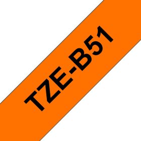 Brother Schriftband TZe-B51 | 24 mm | Schwarz auf Orange | 5 m