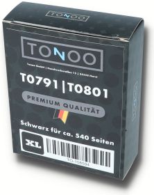 Tonoo® Tinte ersetzt Epson T0791 | C13T07914010 Schwarz XL
