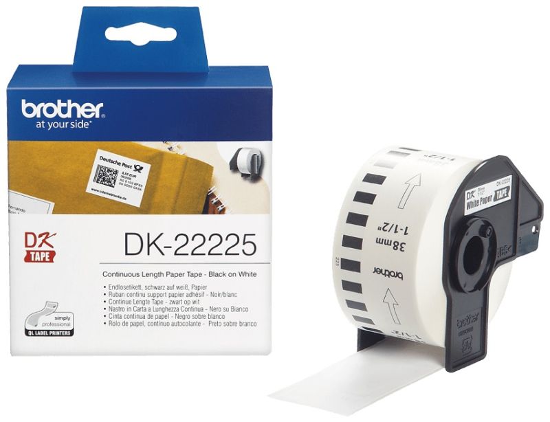 Brother Endlosetikett DK-22225 | 38 mm | Weiß | Papier