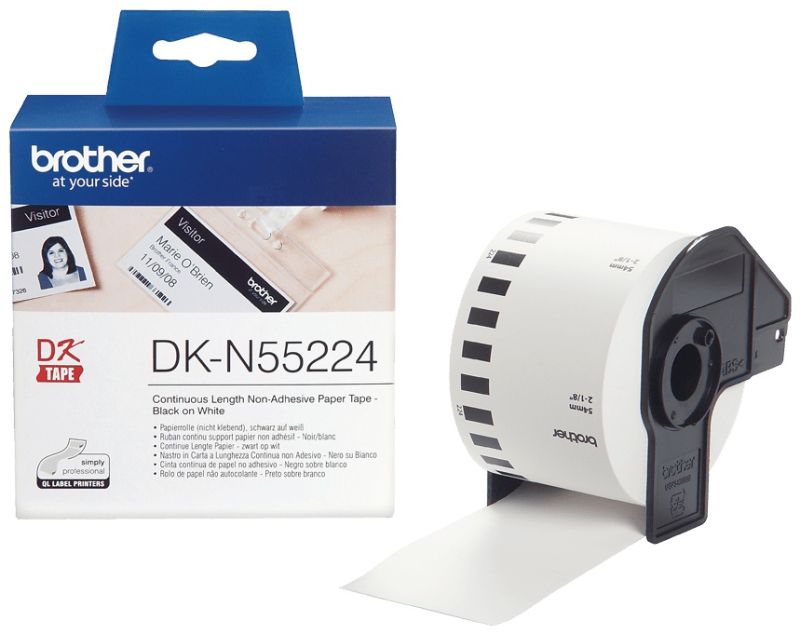 Brother Endlosrolle DK-N55224 | 54 mm | Weiß | Papier nicht klebend