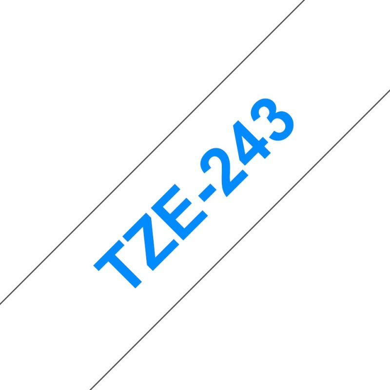 Brother Schriftband TZe-243 | 18 mm | Blau auf Weiß | 8 m