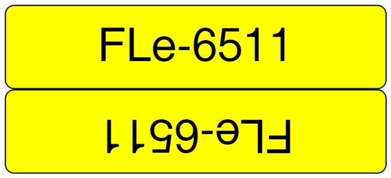 Brother Einzeletikett FLe-6511 | 45x21 mm | Schwarz auf Gelb | Folie