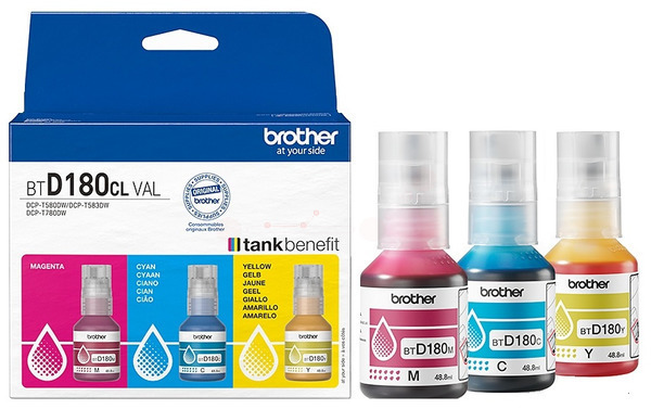 Original Brother BTD180CLVAL Tintenflasche Set CMY