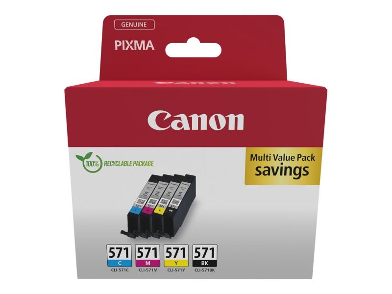 Original Canon CLI571 | 0386C008 C/M/Y/BK Multipack - 4er-Pack