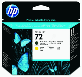 Original HP 72 | C9384A Druckkopf Matt Schwarz & Gelb