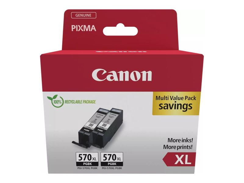 Original Canon PGI570PGBK XL | 0318C010 Tinte Foto Schwarz Twin Pack XL ( 2 Stück )