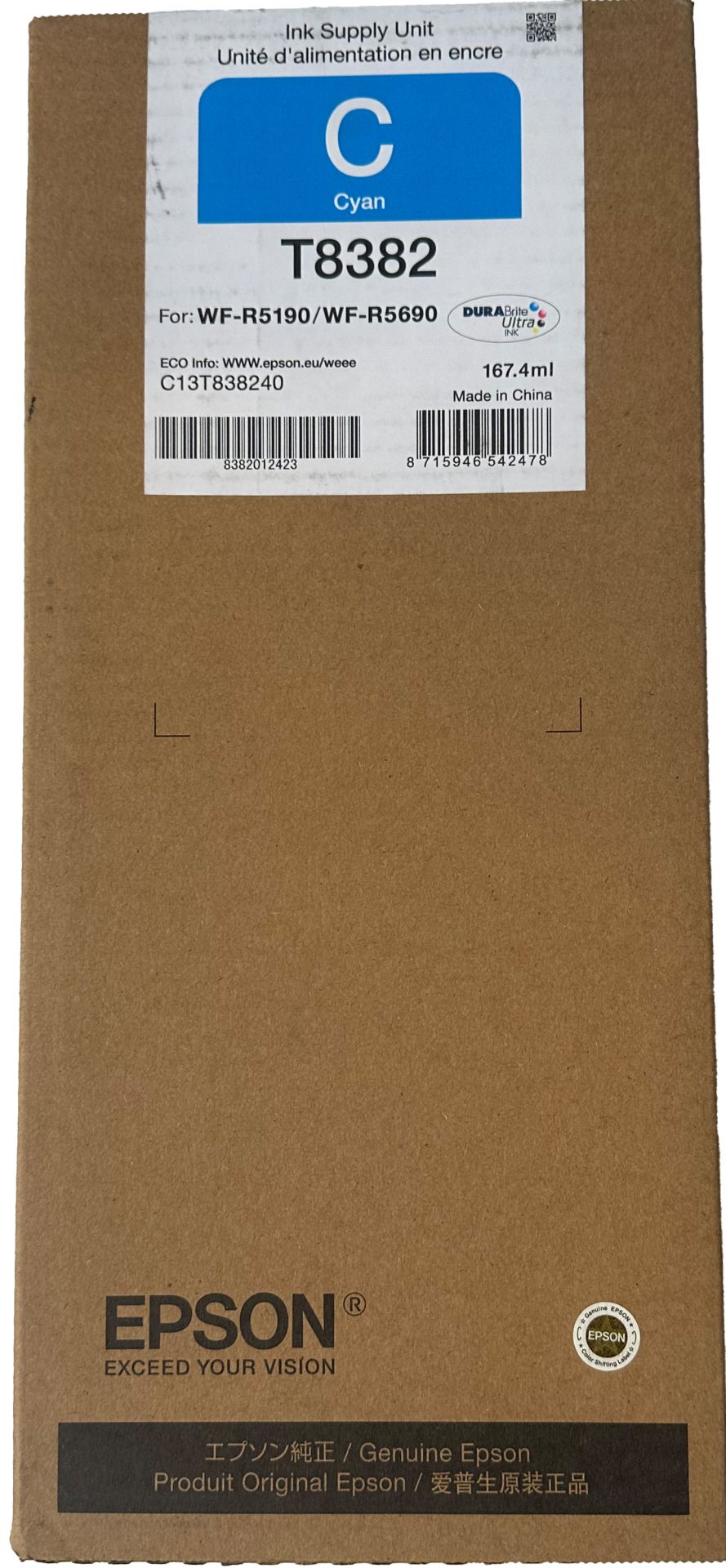 Original Epson T8382 | C13T838240 Tinte Cyan